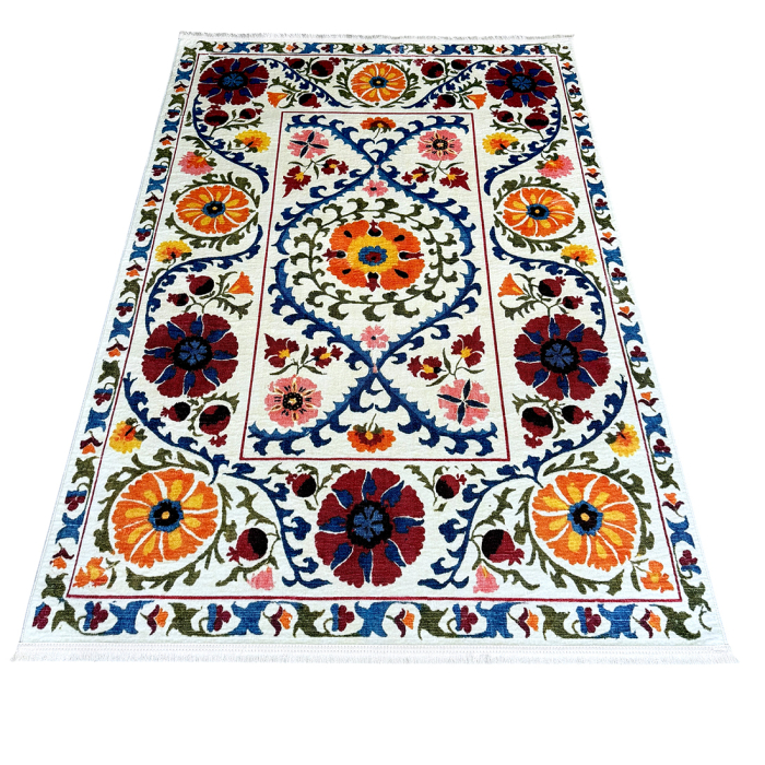 Covor cameră antiderapant, Tradițional Floral Multicolor, mai multe dimensiuni [4]