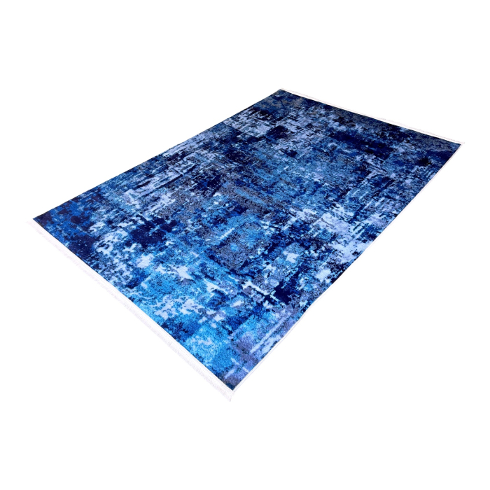 Covor cameră antiderapant, Modern Abstract Albastru, mai multe dimensiuni [4]