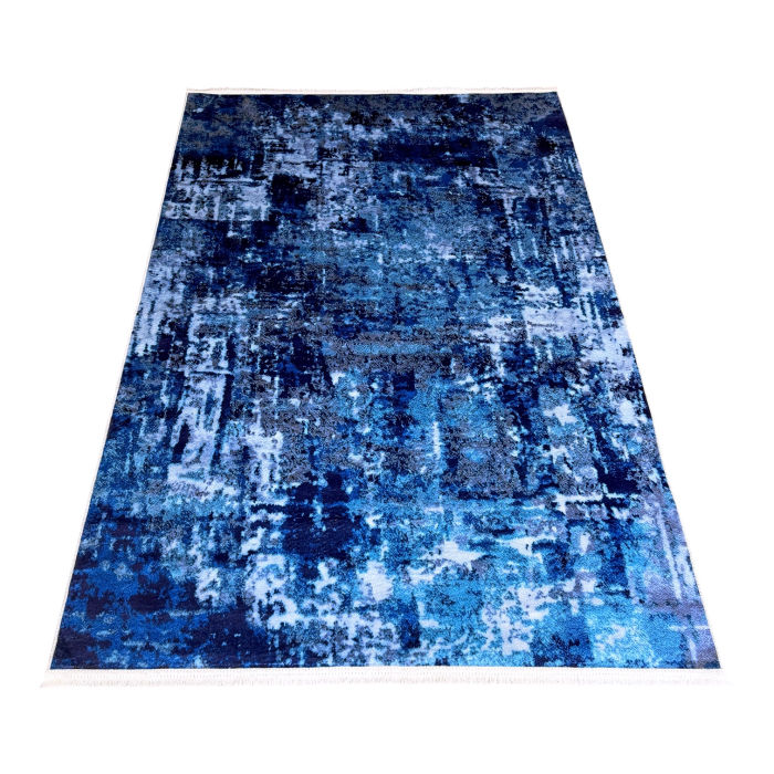 Covor cameră antiderapant, Modern Abstract Albastru, mai multe dimensiuni [3]