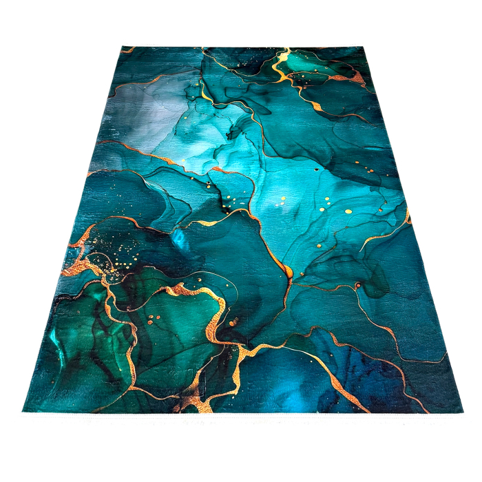 Covor cameră antiderapant, Modern Abstract Marmorat, mai multe dimensiuni [4]