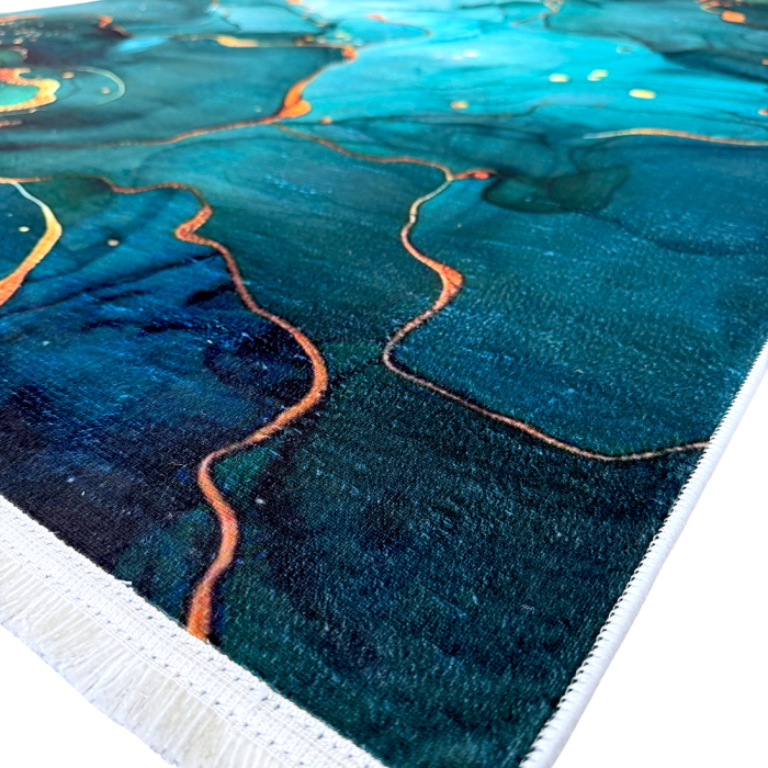 Covor cameră antiderapant, Modern Abstract Marmorat, mai multe dimensiuni [5]