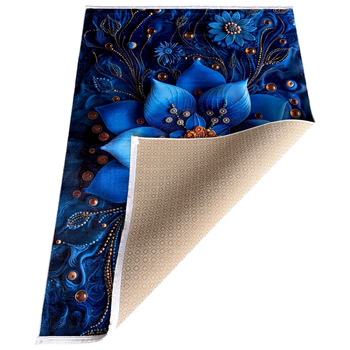 Covor cameră antiderapant, Model Floral Royal, mai multe dimensiuni [5]