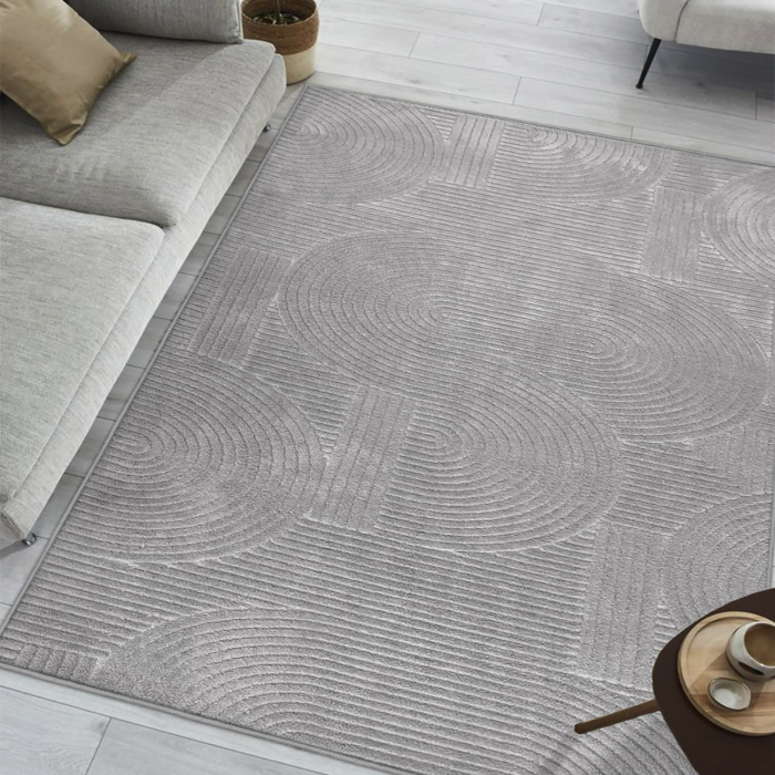 Covor cameră antiderapant, Welsoft, acolade gri, mai multe dimensiuni [2]