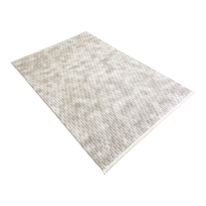 Covor cameră antiderapant Welsoft, model abstract, bej-taupe, 120x180 cm [9]