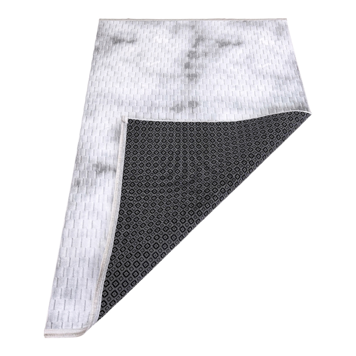 Covor cameră antiderapant Welsoft Plus, model abstract, gri, 120x180 cm [7]