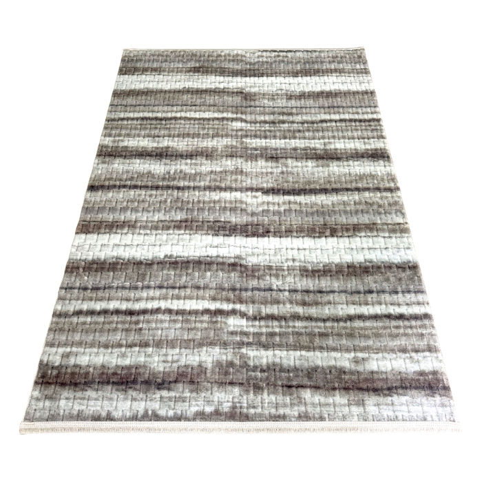 Covor cameră antiderapant Welsoft Plus, model dungi, maro-bej, 200x300 cm [3]