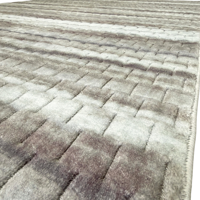 Covor cameră antiderapant Welsoft Plus, model dungi, maro-bej, 200x300 cm [5]