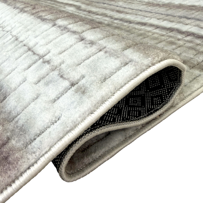 Covor cameră antiderapant Welsoft Plus, model dungi, maro-bej, 200x300 cm [6]
