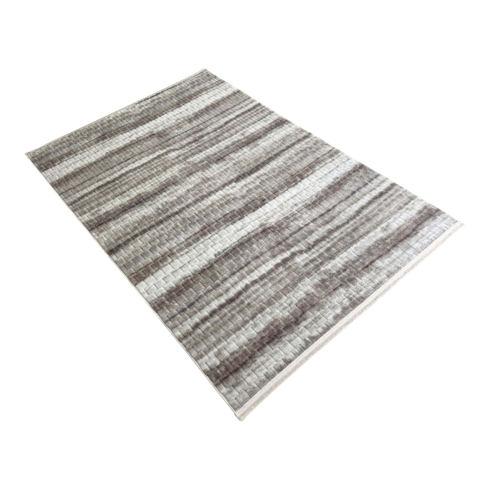 Covor cameră antiderapant Welsoft Plus, model dungi, maro-bej, 200x300 cm [9]