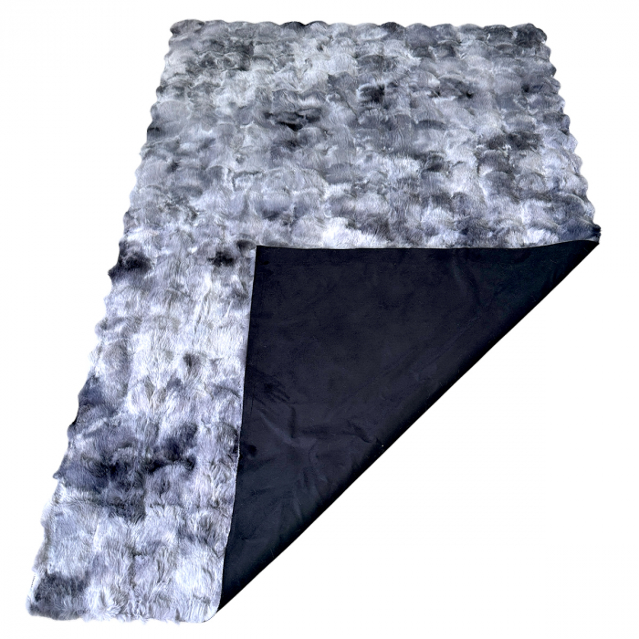 Covor pufos imitație blană de iepure 3D antracit CFF111 [6]