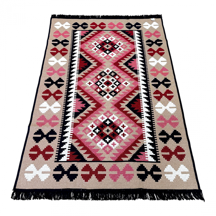 Covor rustic tradițional, 2 fețe, diverse mărimi, Bleumarin [7]