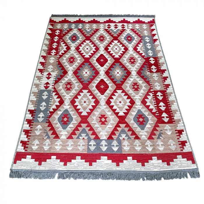 Covor rustic tradițional, 2 fețe, diverse mărimi, Gri [7]