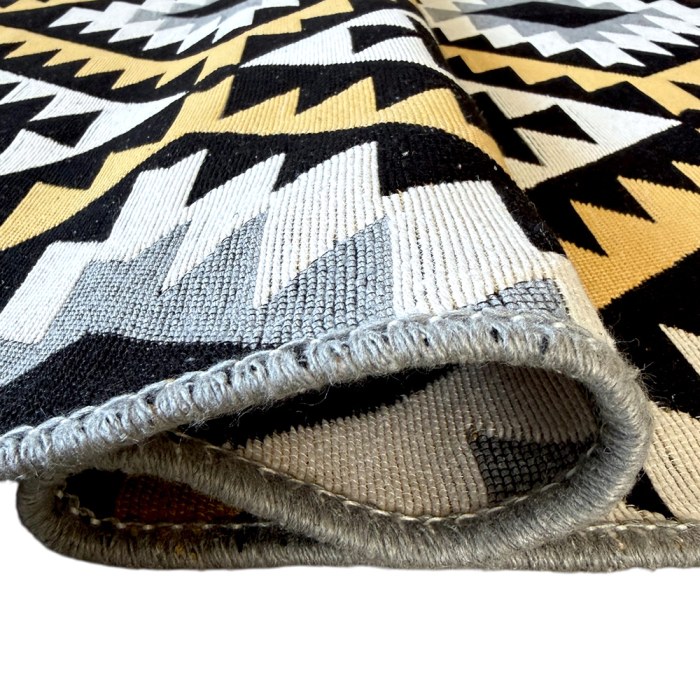 Covor Țesut Tradițional, 2 fețe, Model Boho Etnic Ocru, diverse dimensiuni [10]