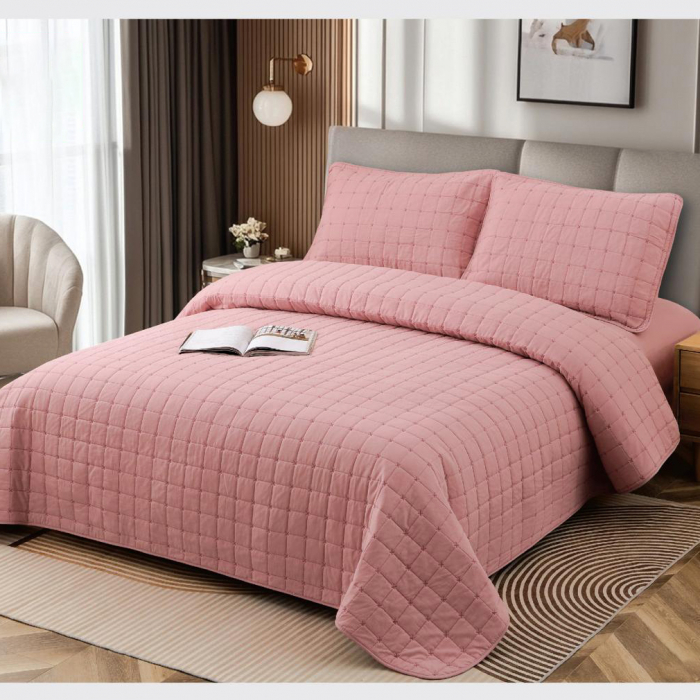 Cuvertură bumbac 100%, 4 piese, pat 2 persoane, 230x240 cm, EY01 [1]