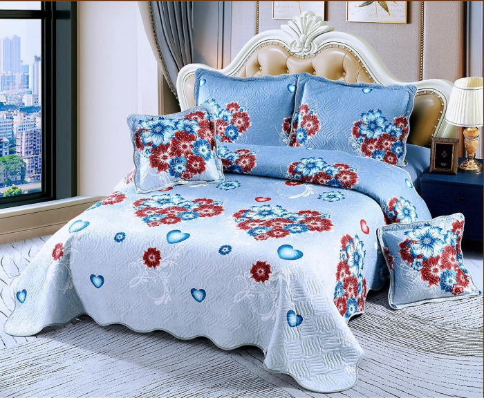 Cuvertură bumbac 100%, 5 piese, pat 2 persoane, 230x250 cm, CB119 [1]