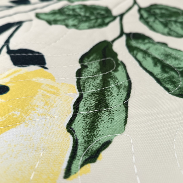 Cuvertură de pat bumbac, 5 piese, model floral crem cu verde, 230x250 cm, CB547 [4]