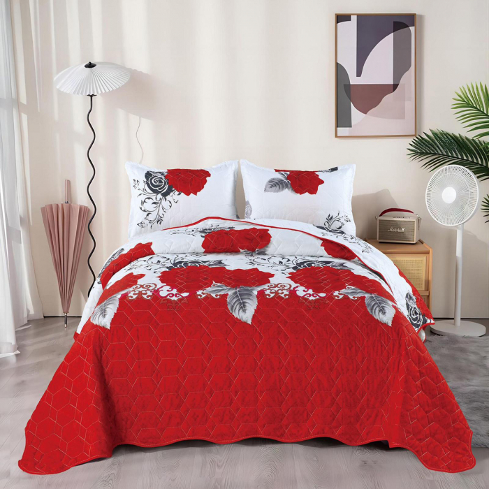 Cuvertură poliester cu model, 3 piese, 220x240 cm, CS05 [1]