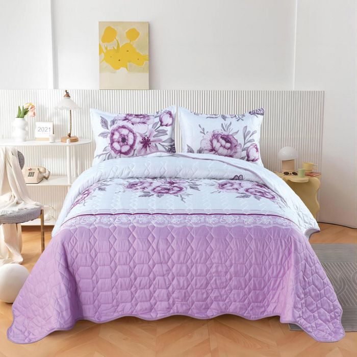 Cuvertură poliester cu model, 3 piese, 220x240 cm, CS29 [1]