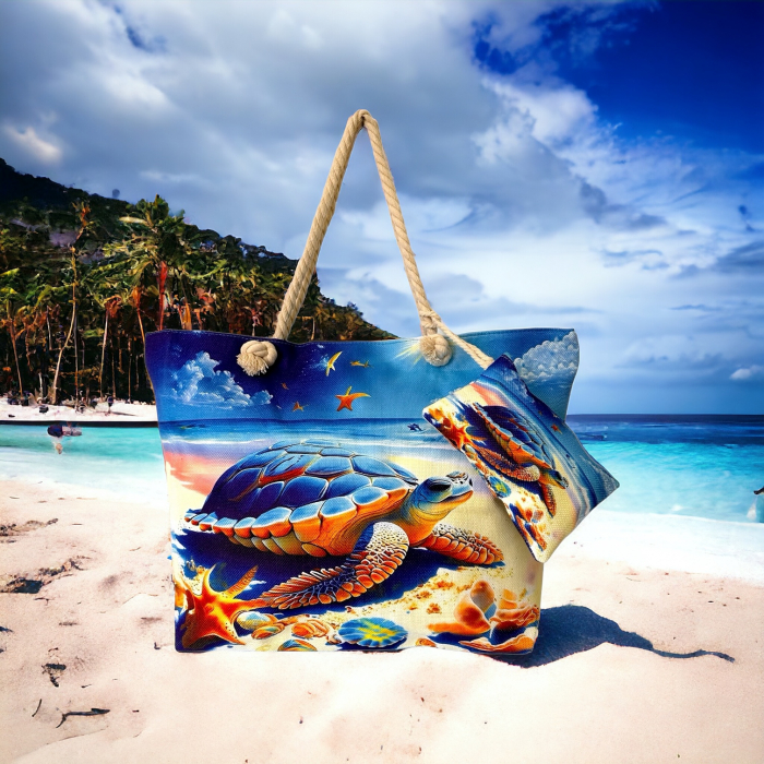 Geantă de plajă mare, cu portofel și buzunar interior KD2471 [3]