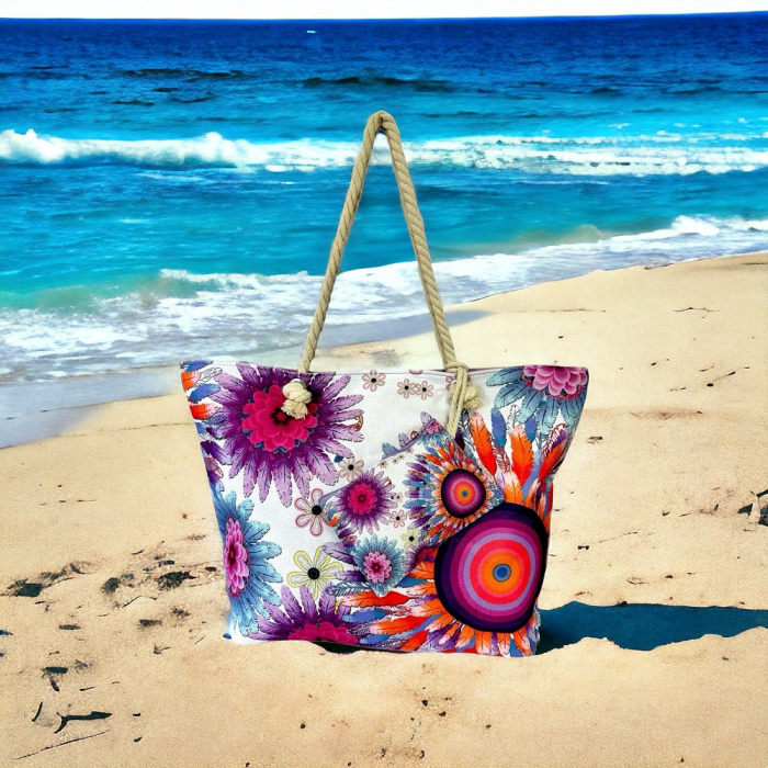 Geantă de plajă mare, cu portofel și buzunar interior KD2488 [3]