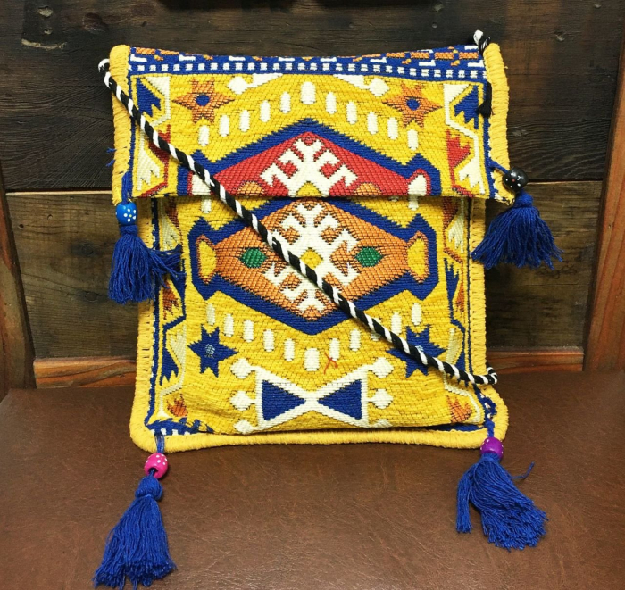 Geanta de umar cu ciucuri Yellow Persia [8]