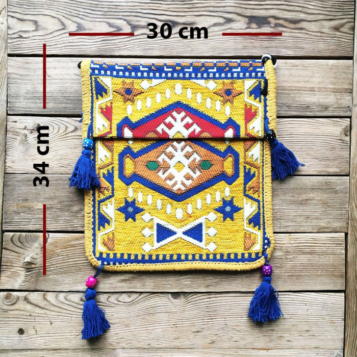Geanta de umar cu ciucuri Yellow Persia [5]