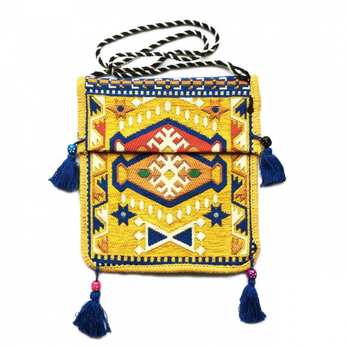 Geanta de umar cu ciucuri Yellow Persia [2]