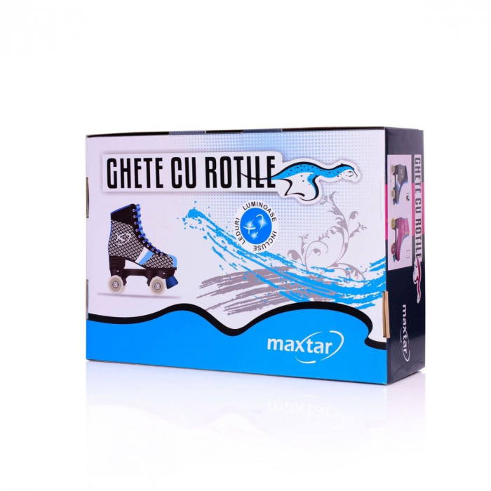Ghete Cu Rotile Maxtar Luca cu led-uri albastru cu negru [2]