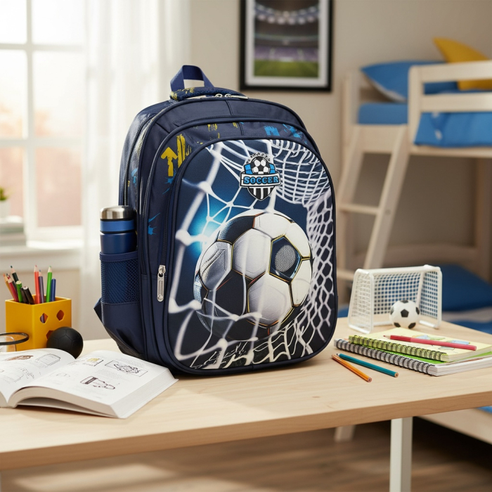 Ghiozdan pentru școală, 40 x 30 x 20 cm, 3 compartimente, model Soccer, GS129 [6]