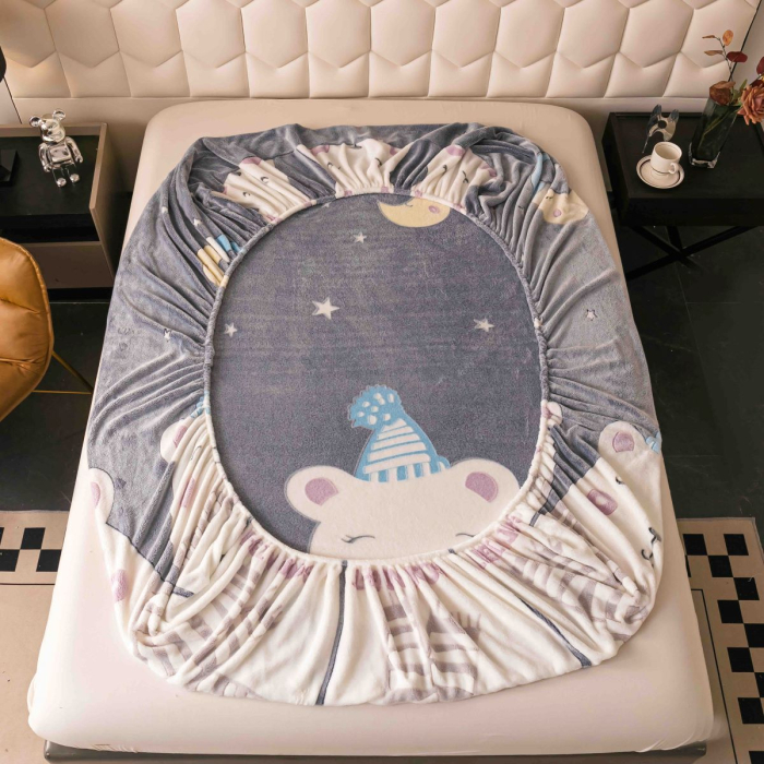 Husă de pat cu elastic, cocolino, 230x250 cm, 2 fețe de pernă, ursuleți [3]