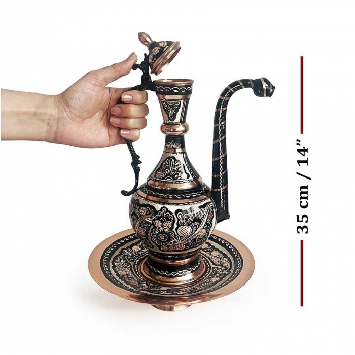 Ibric tradițional anatolian din cupru, tip ulcior, înălțimea 35 cm CTR76 [3]
