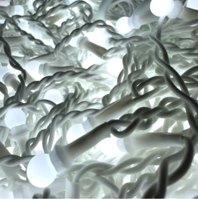 Instalație de Crăciun, franjuri cu flash, cu led tip țurțuri, fir gros, exterior, alb rece, 75 metri [4]