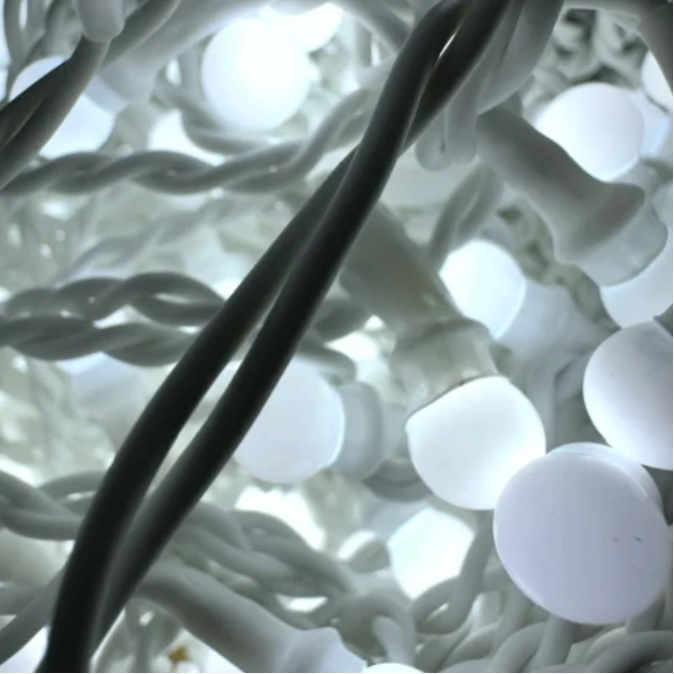 Instalație de Crăciun, franjuri cu flash, cu led tip țurțuri, fir gros, exterior, alb rece, 75 metri [5]