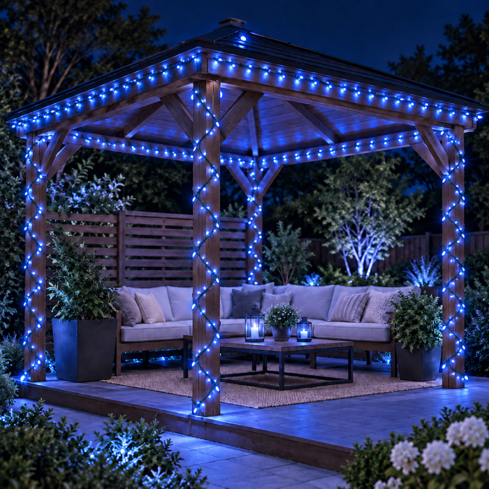 Instalație de Crăciun, bandă cu led turnat, exterior, albastru, 30 metri [4]
