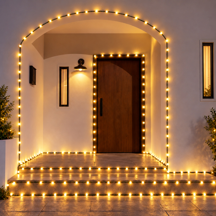 Instalație de Crăciun, bandă cu led turnat, exterior, alb cald, 30 metri [5]