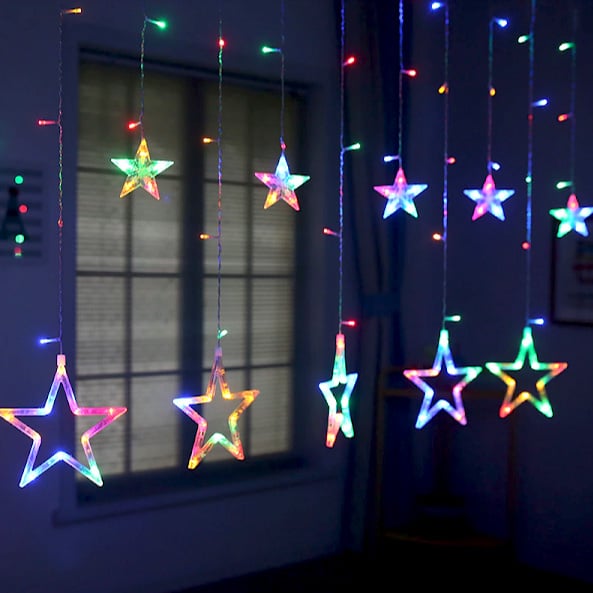 Instalație de Crăciun, perdea 12 stele, 3 metri, multicolor [2]