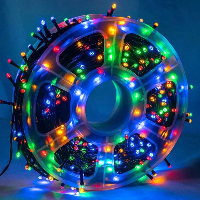 Instalație de Crăciun, rolă bec diamant, multicolor, 100 metri [2]