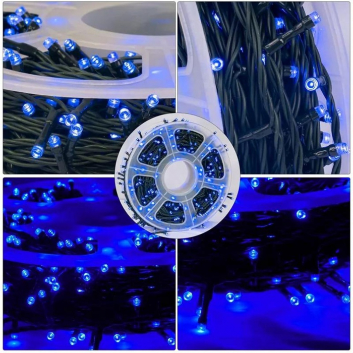 Instalație de Crăciun, rolă bec diamant, multicolor, albastru, 50 metri [3]