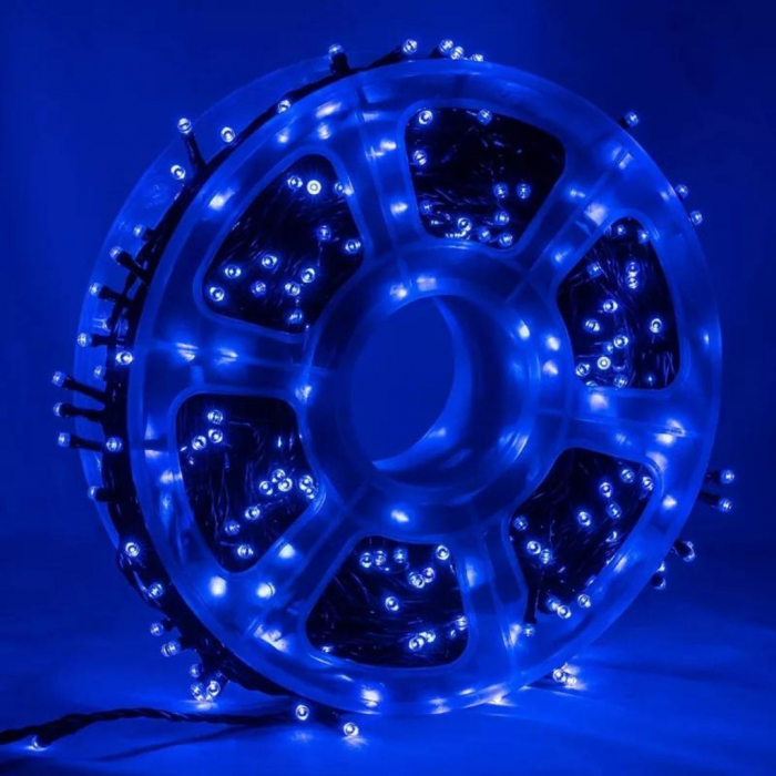 Instalație de Crăciun, rolă bec diamant, multicolor, albastru, 50 metri [2]