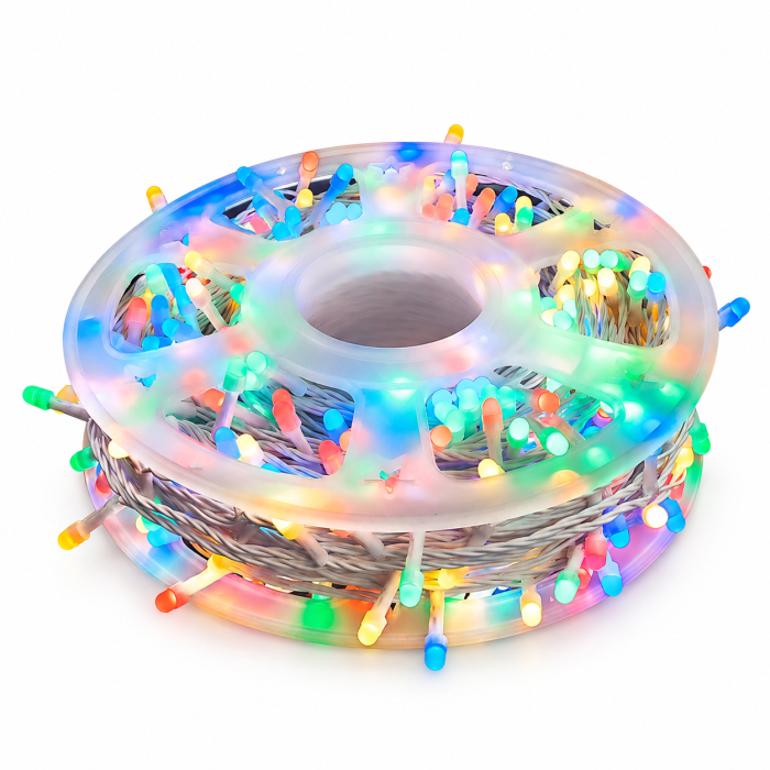 Instalație de Crăciun, rolă bec V8, multicolor, 50 metri [4]