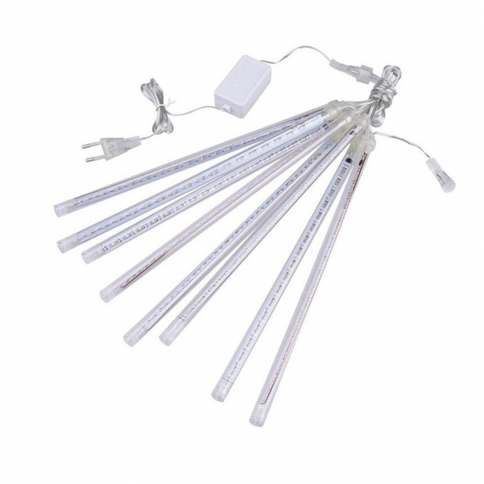 Instalație de Crăciun, țurțuri, 8 tuburi de 50 cm cu led, 3 metri, exterior, diverse culori [6]