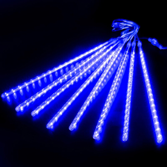 Instalație de Crăciun, țurțuri, 8 tuburi de 50 cm cu led, 3 metri, exterior, albastru [2]