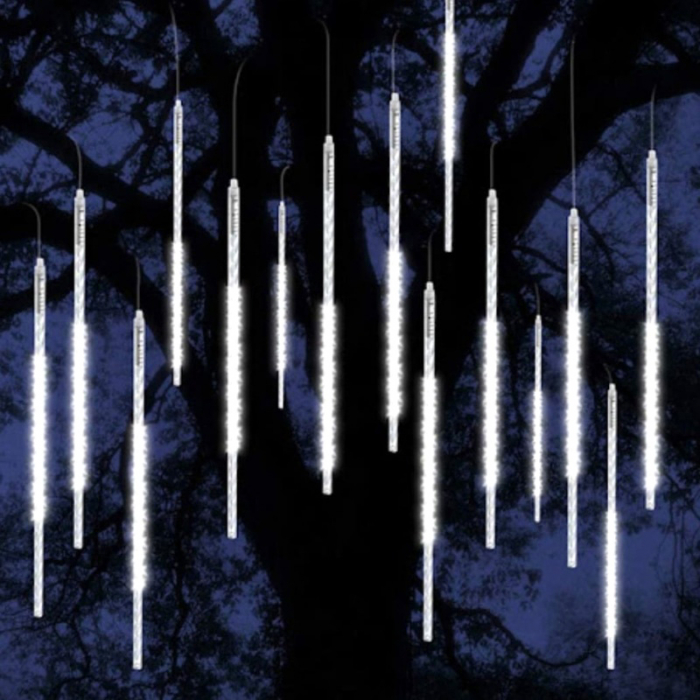Instalație de Crăciun, țurțuri, 8 tuburi de 50 cm cu led, 3 metri, exterior, diverse culori [4]