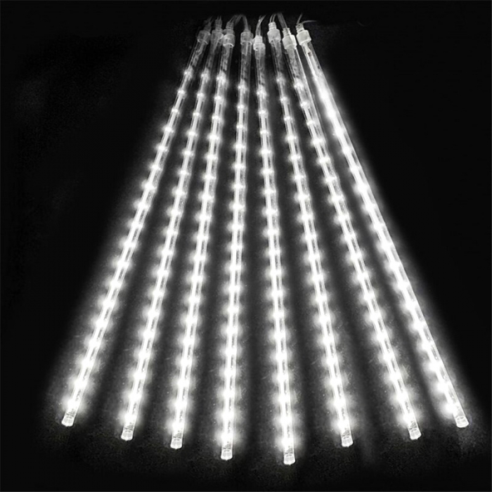 Instalație de Crăciun, țurțuri, 8 tuburi de 50 cm cu led, 3 metri, exterior, diverse culori [3]