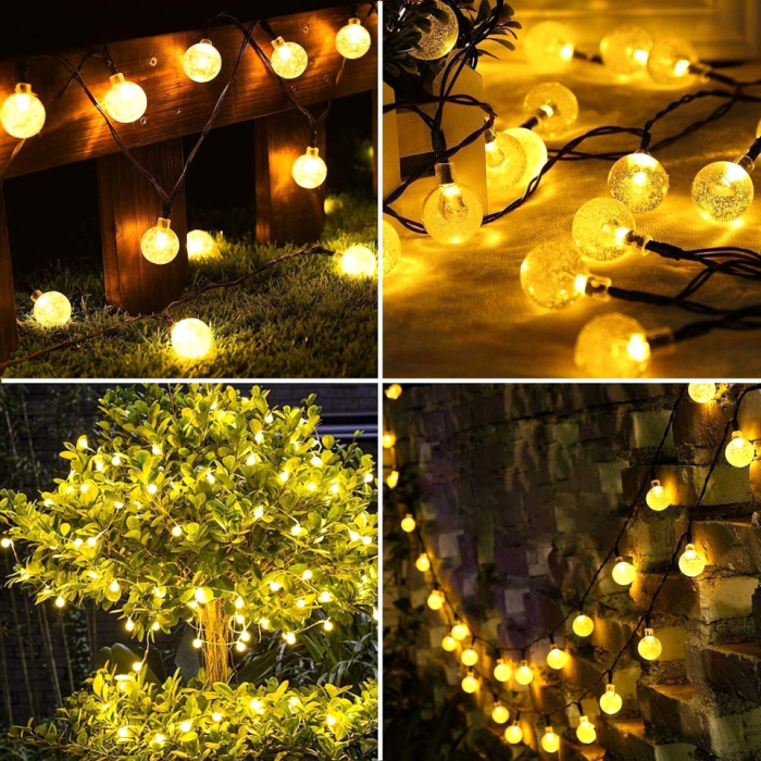 Instalație solară bulb, 50 LED-uri, 6 metri, de exterior [2]