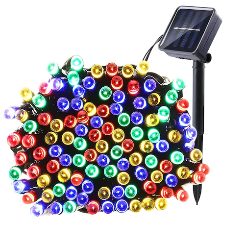 Instalație solară liniară, bec clar, multicolor, 30 metri [1]