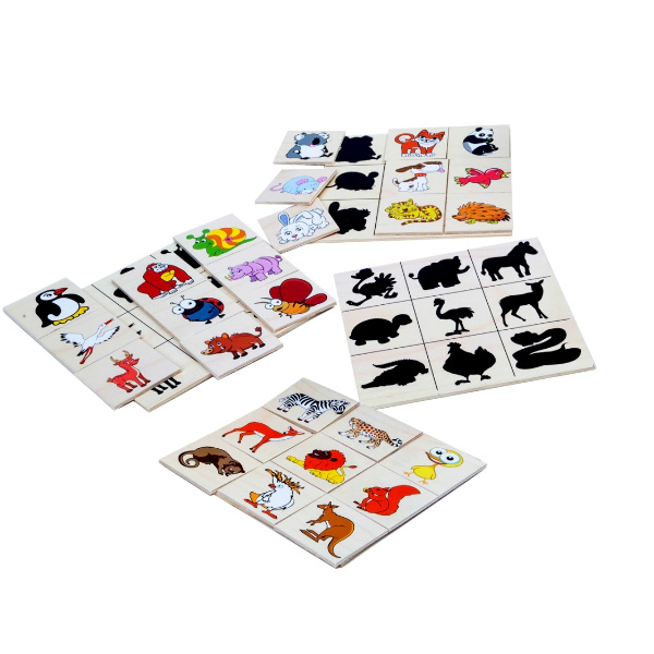 Joc de memorie și asociere din lemn Jocul Umbrelor cu animale JC04 [3]