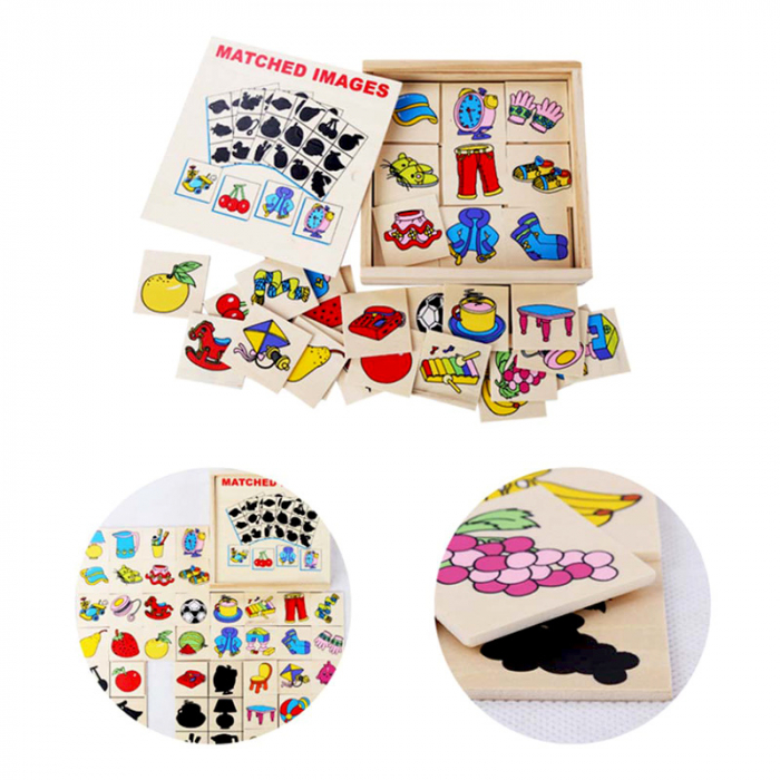 Joc de memorie și asociere din lemn Jocul Umbrelor cu obiecte JC02 [4]