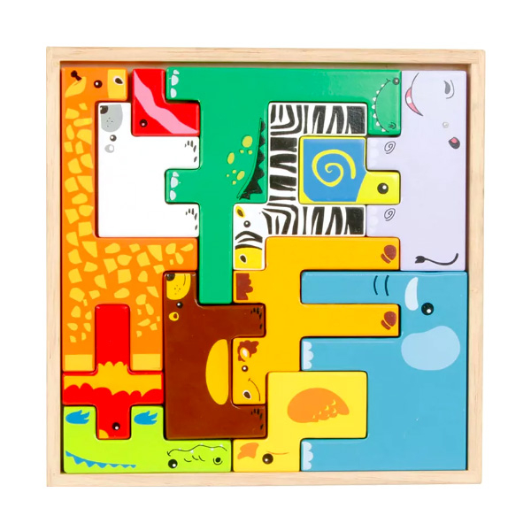 Joc de tip tetris din lemn cu animale 3D JC21 [7]
