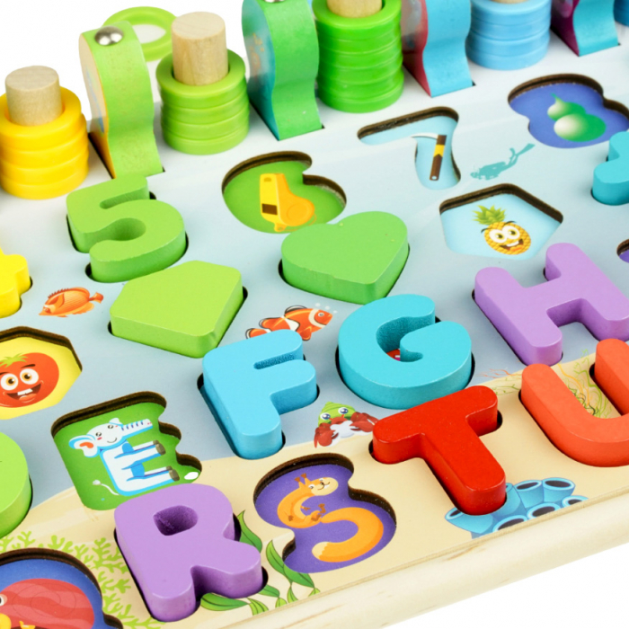 Joc din lemn logaritmic interactiv 5 în 1 cu pescuit JC28 [5]
